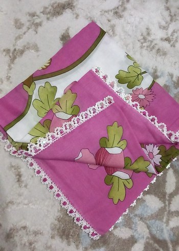 Dantel Detaylı Pembe Kadın başörtü eşarp