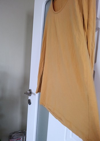 Sarı Uzun Kollu Hamile Tişört - Görsel 3