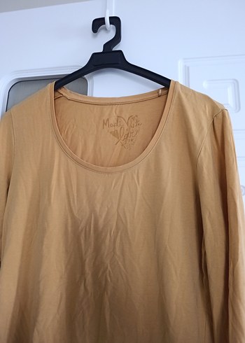 Sarı Uzun Kollu Hamile Tişört - Görsel 5