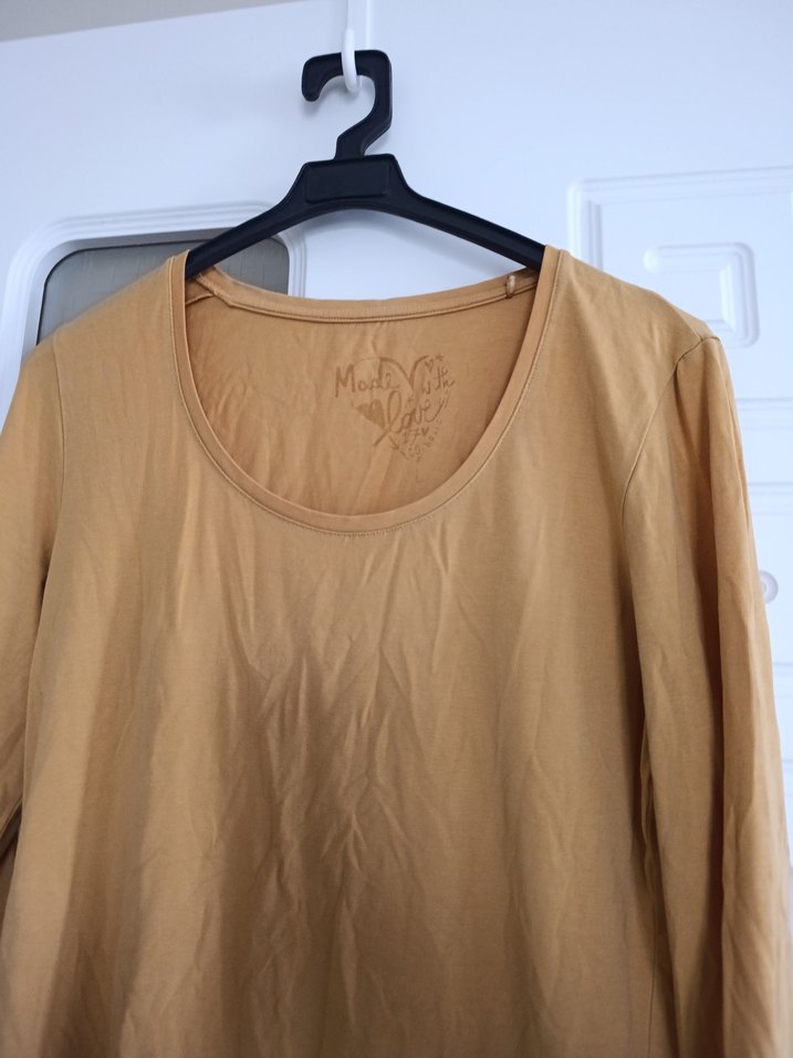 Sarı Uzun Kollu Hamile Tişört - Görsel 5