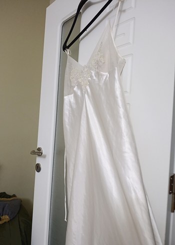 Beyaz Uzun Askılı Hamile Gecelik - Görsel 3