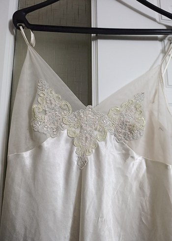 Beyaz Uzun Askılı Hamile Gecelik - Görsel 4