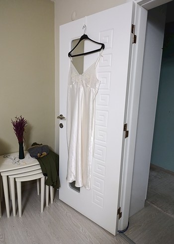 Beyaz Uzun Askılı Hamile Gecelik - Görsel 2