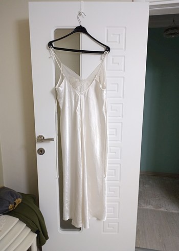 Beyaz Uzun Askılı Hamile Gecelik - Görsel 7