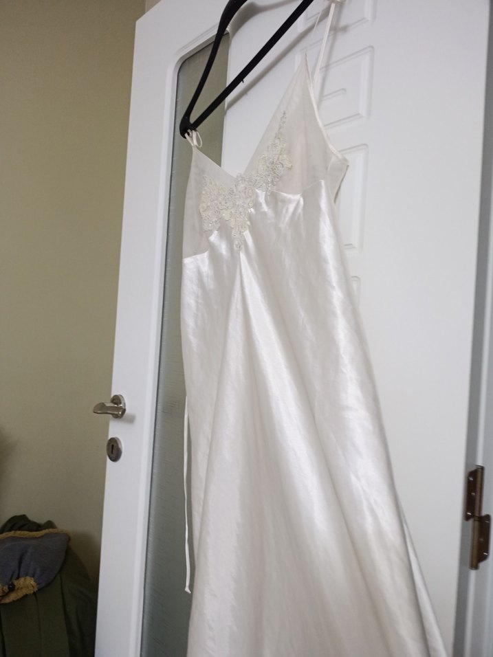 Beyaz Uzun Askılı Hamile Gecelik - Görsel 3