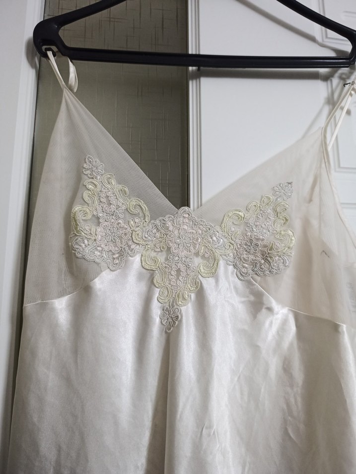 Beyaz Uzun Askılı Hamile Gecelik - Görsel 4