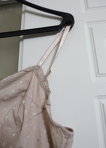 Beyaz İnce Askılı Mini Hamile Geceliği - Görsel 3