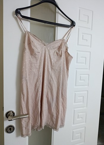 Beyaz İnce Askılı Mini Hamile Geceliği - Görsel 5