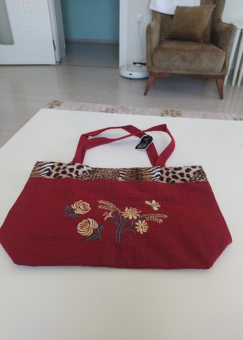 Bordo Nakışlı Bohem Kadın Çanta