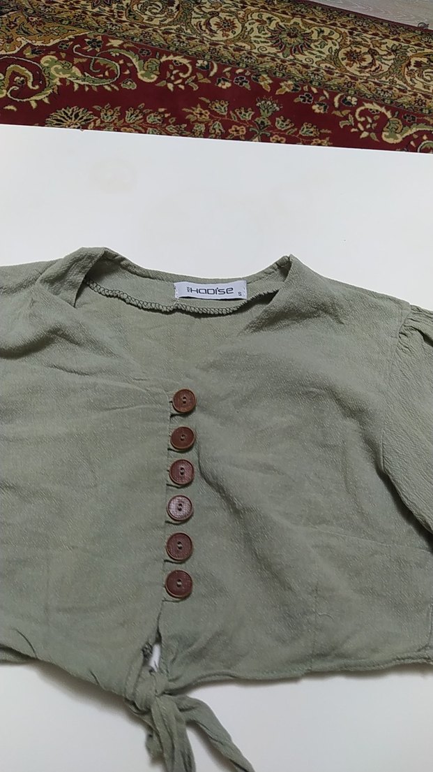 Kız Çocuk Bej Keten Düğmeli Bolero - Görsel 2