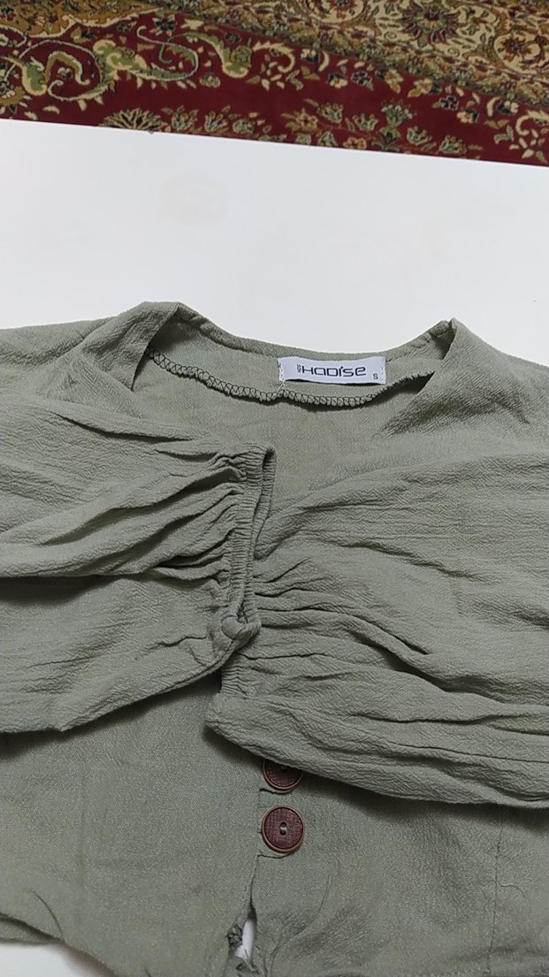 Kız Çocuk Bej Keten Düğmeli Bolero - Görsel 4