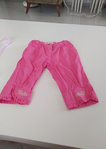 Düğmeli Nakışlı Bol Kesim Kız Pantalon