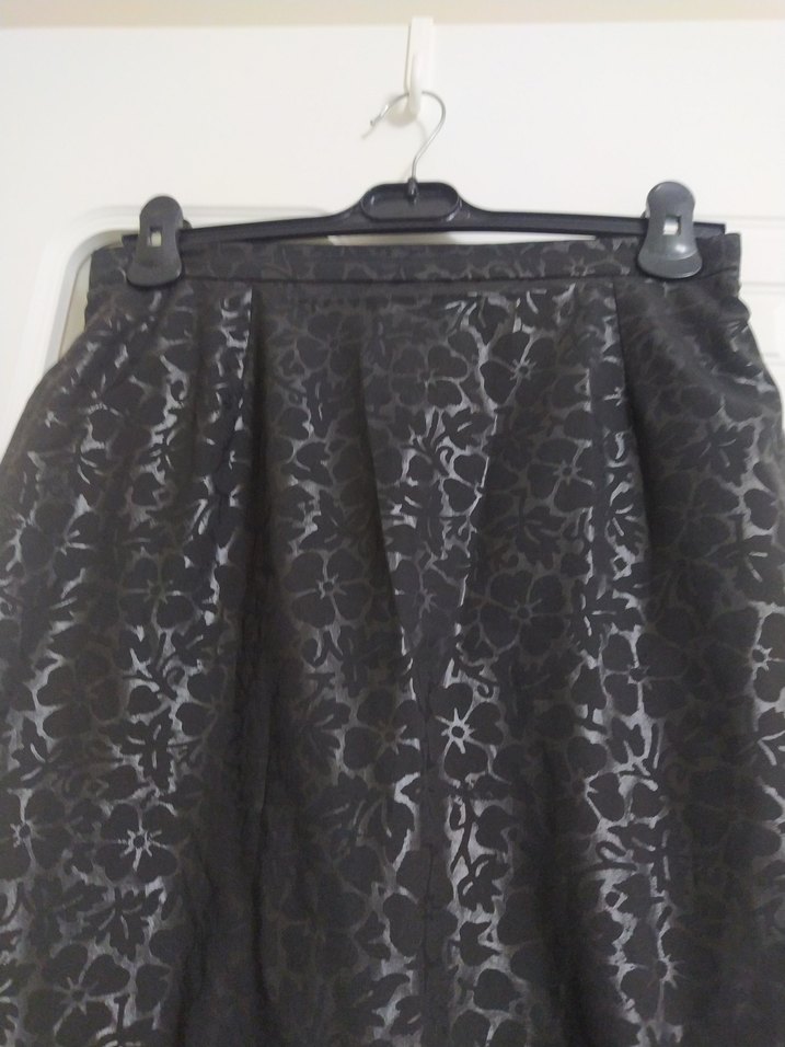 Siyah Desensiz Midi Hamile Eteği - Görsel 2