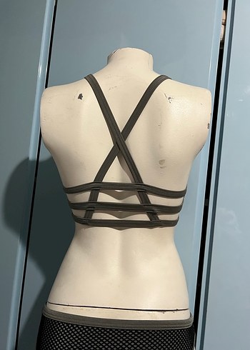 Siyah Strappy Mini Spor Bikini Takımı - Görsel 6