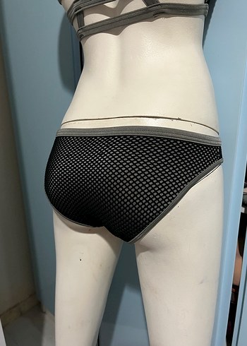 Siyah Strappy Mini Spor Bikini Takımı - Görsel 5