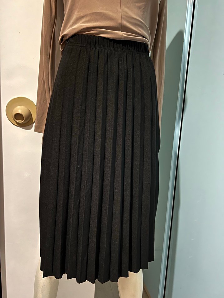 Kadın Siyah Piliseli Uzun Etek - Görsel 2