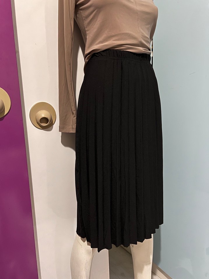 Kadın Siyah Piliseli Uzun Etek - Görsel 3