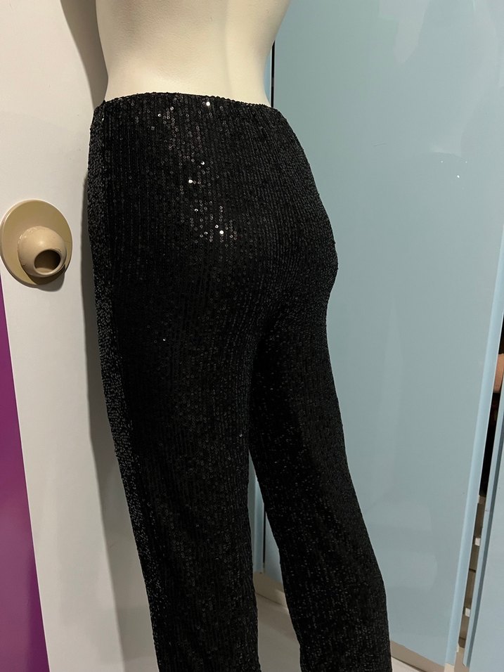 Siyah Pullu Kadın Pantolon - Görsel 5