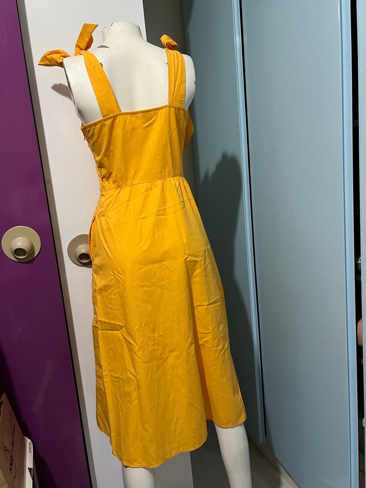 Uzun Sarı Askılı Bohem Elbise - Görsel 5