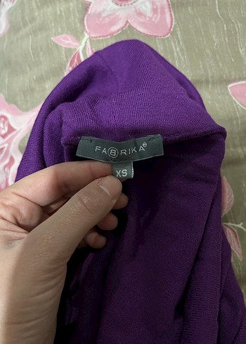 Mor Yüksek Yakalı Kolsuz Örgü Kadın Kazak - Görsel 6