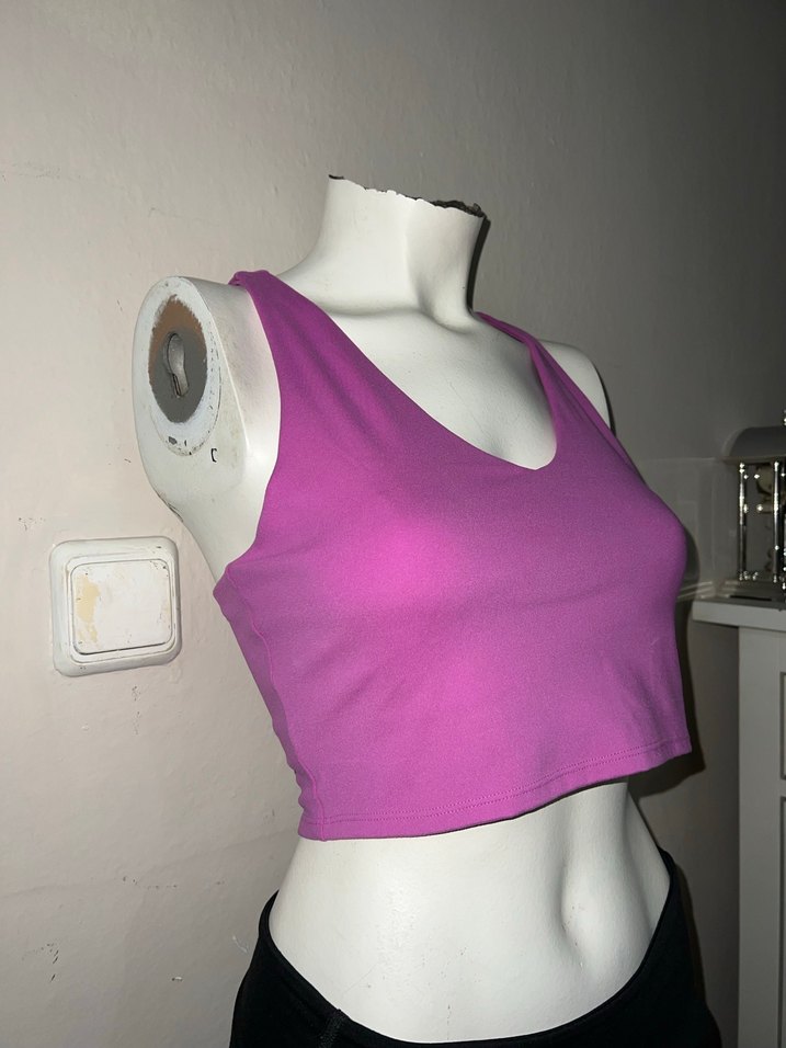 V Yakalı Mor Kadın Atlet - Görsel 2