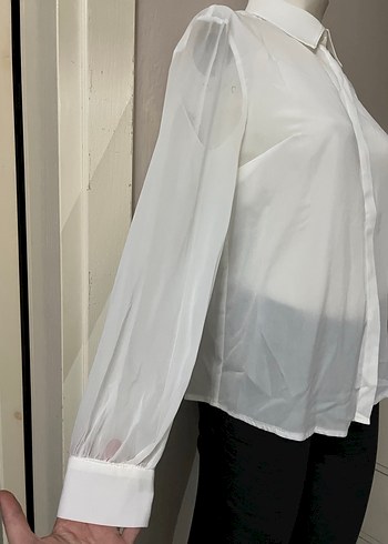 Kadın Beyaz Uzun Kollu Gömlek - Görsel 3