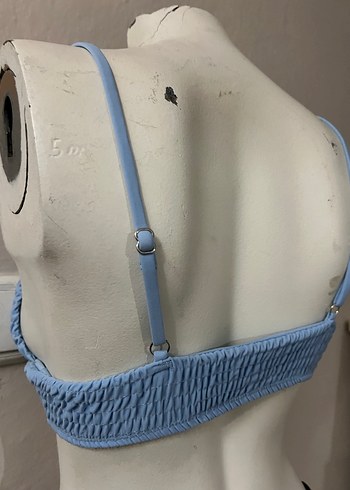 Mavi Pilili İnce Askılı Mini Büstiyer - Görsel 5