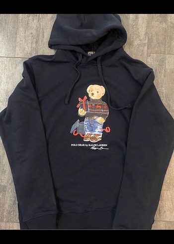 Ralph Lauren S beden Kapüşonlu RALPH LAUREN POLO BEAR Siyah Erkek Sweatshirt