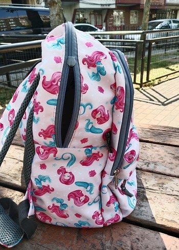 Pembe Deniz Kızı Desenli Çocuk Sırt Çantası