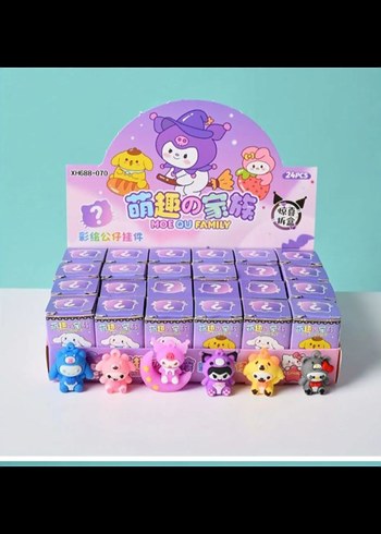 7 Renkli Moeou Family Mini Oyuncak Anahtarlik Figür Seti - Görsel 4