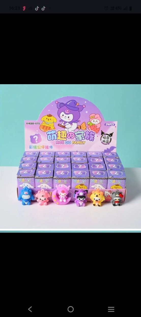 7 Renkli Moeou Family Mini Oyuncak Anahtarlik Figür Seti - Görsel 4