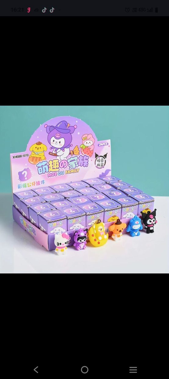 4 Sürpriz Kutu mini sanrio anahtarlık aksesuar. - Görsel 3