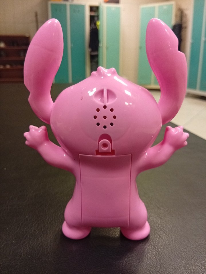 Pembe Stitch Figürlü Oyuncak sesli telefon ve davulcu bir arada - Görsel 3