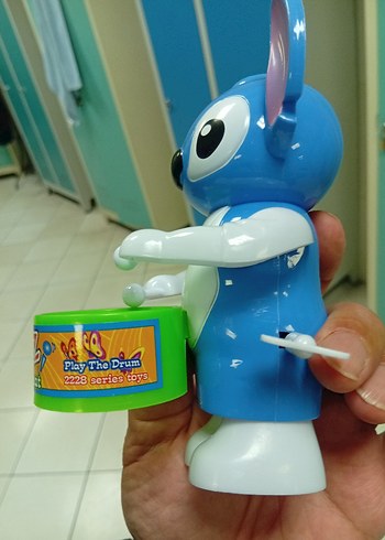 Mavi Stitch Figürlü Oyuncak sesli telefon ve davulcu bir arada - Görsel 6