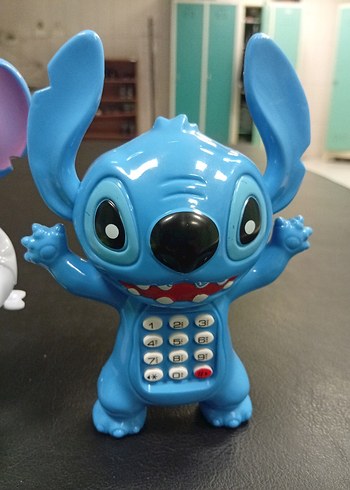 Mavi Stitch Figürlü Oyuncak sesli telefon ve davulcu bir arada - Görsel 2