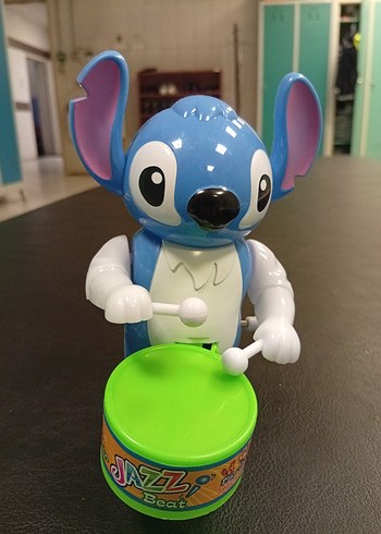 Mavi Stitch Figürlü Oyuncak sesli telefon ve davulcu bir arada - Görsel 5