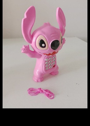 Stitch Figürlü Oyuncak sesli telefon ve PEPEE davulcu bir arada - Görsel 2