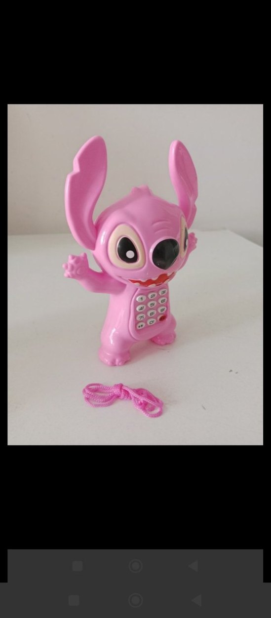Stitch Figürlü Oyuncak sesli telefon ve PEPEE davulcu bir arada - Görsel 2