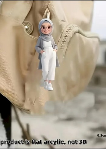 2D Bohem Kadın Figür Charm - Görsel 7