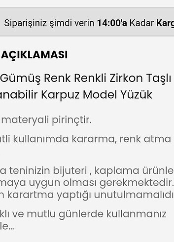  Beden Ayarlanabilir Zirkon karpuz model yüzük