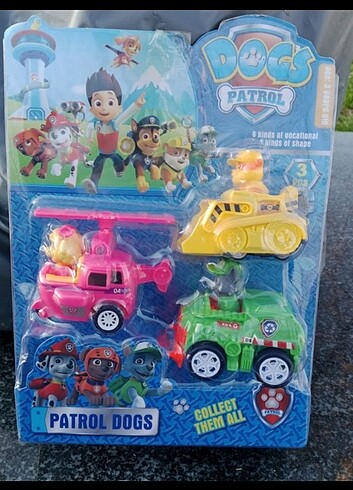 Çek birak 3 lü Paw Patrol Seti