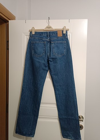 Pull and Bear Kadın Koyu Mavi Straight Kot Pantolon