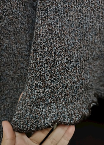 Kahverengi Boğazlı Pull Bear Crop Kazak - Görsel 2