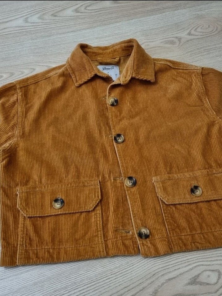 Düğmeli hardal sarısı kadife ceket - Görsel 2