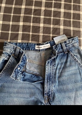 Kadın Mavi Bol Baggy Denim Jean - Görsel 4
