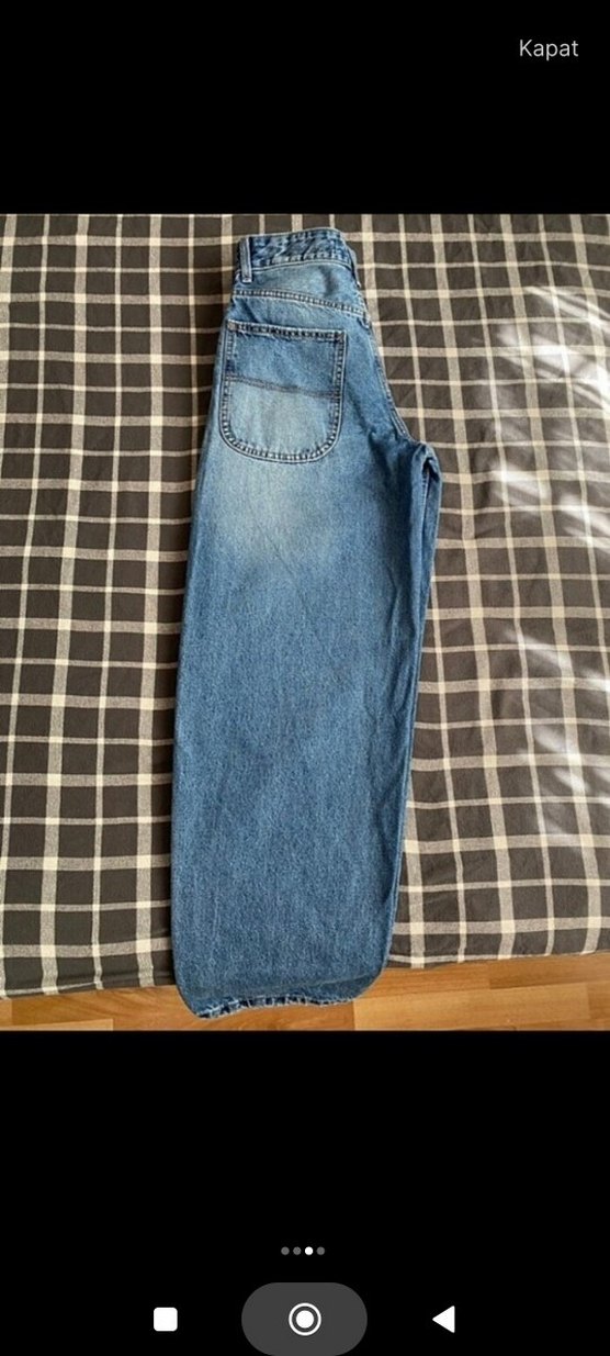 Kadın Mavi Bol Baggy Denim Jean - Görsel 3