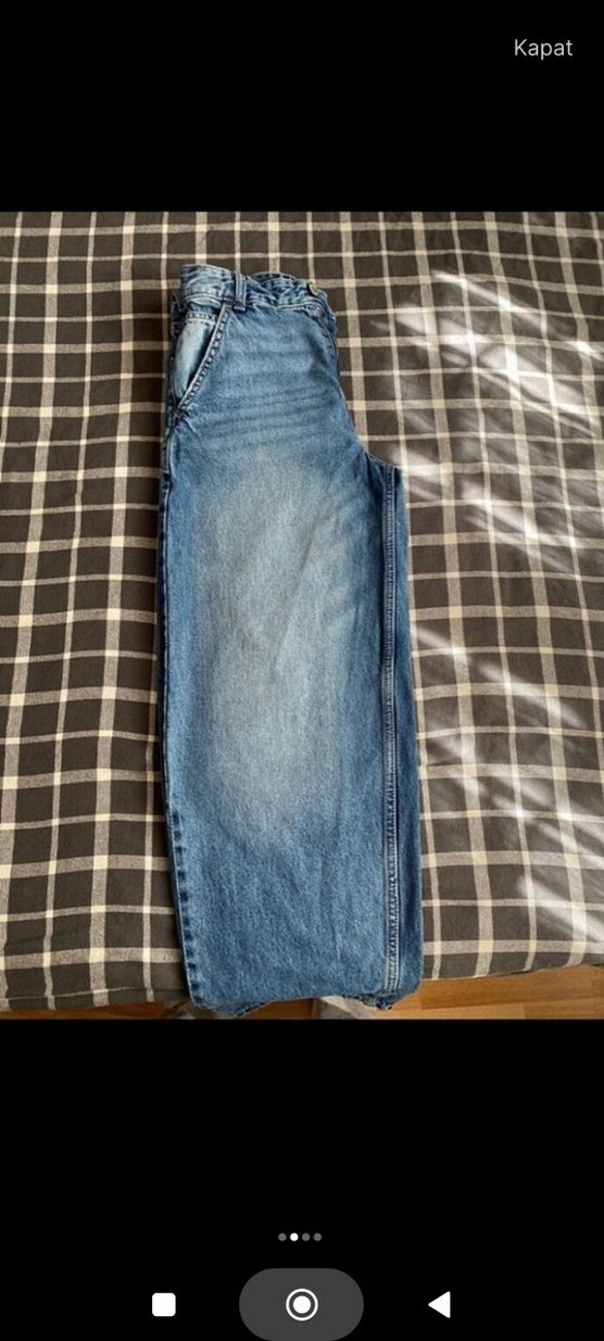 Kadın Mavi Bol Baggy Denim Jean - Görsel 2