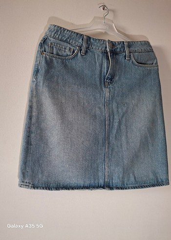 Mavi Jeans Mavi Denim Midi Etek Rahat Kesim, kusursuz, boyu: 53 cm,