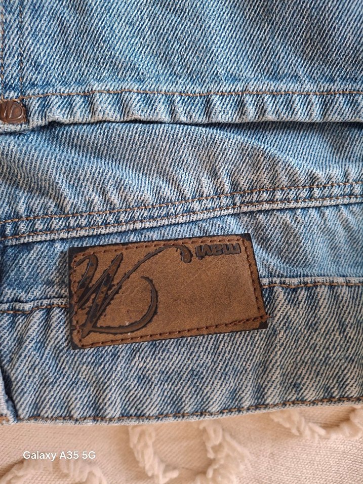 Mavi Denim Midi Etek Rahat Kesim, kusursuz, boyu: 53 cm, - Görsel 5