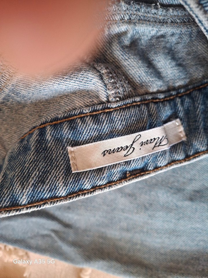 Mavi Denim Midi Etek Rahat Kesim, kusursuz, boyu: 53 cm, - Görsel 4